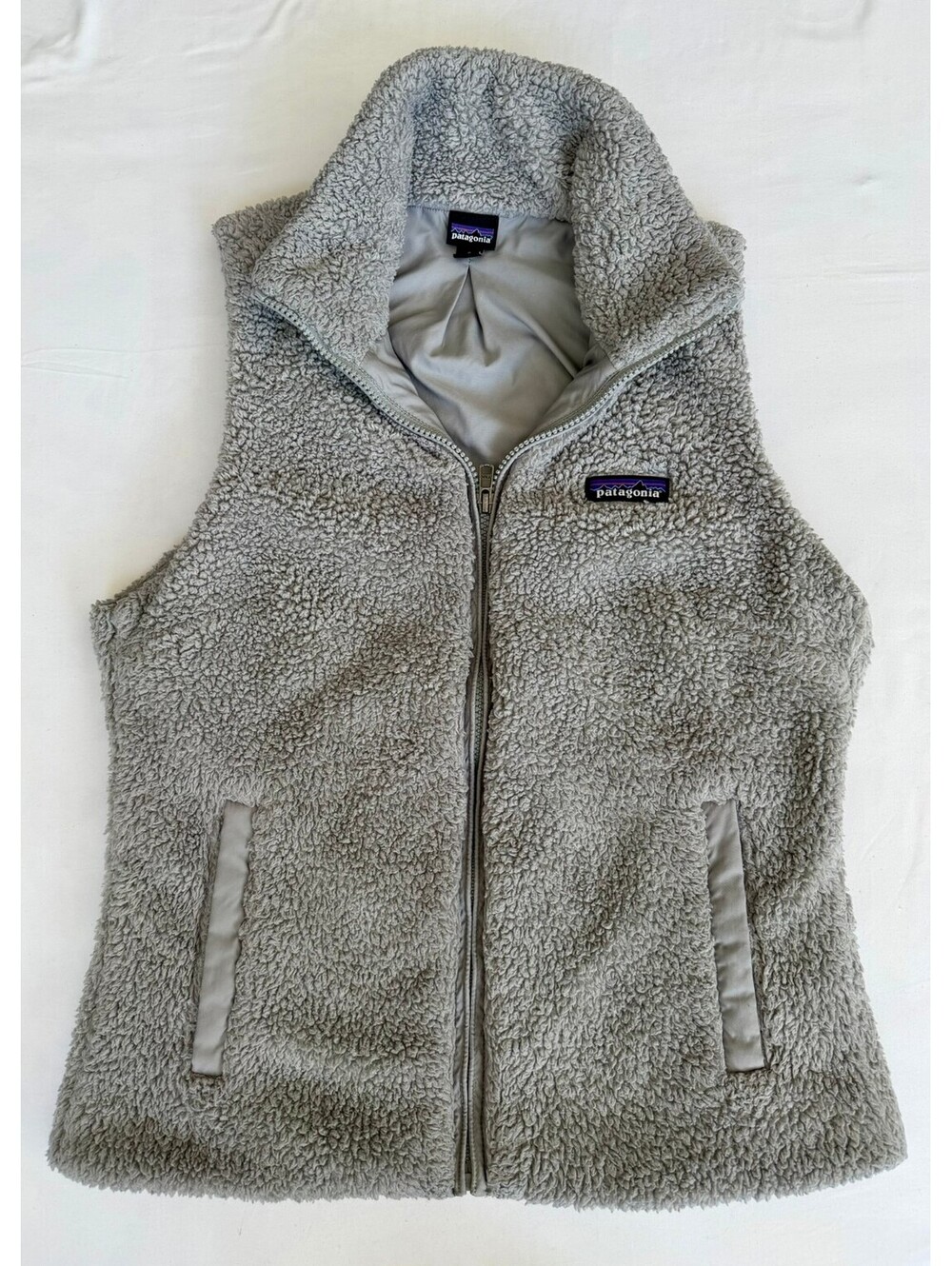 Patagonia Women’s Los Gatos Fleece Vest Size Small Gray Sherpa Full Zip